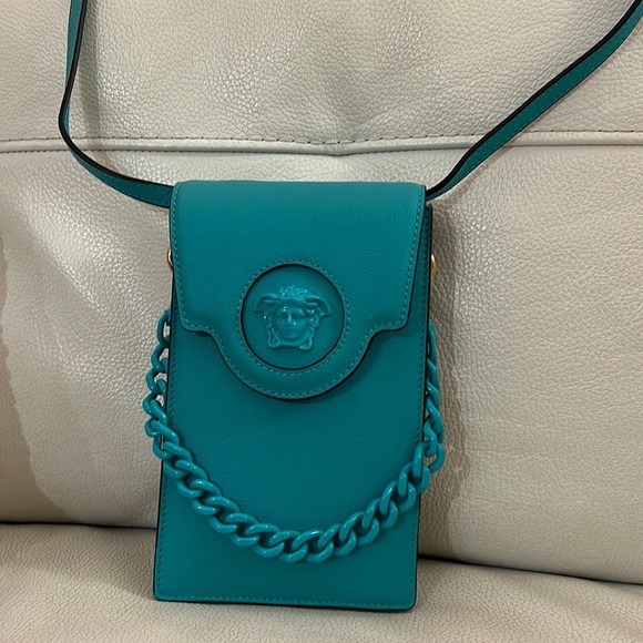 FINAL DROP / SALE!! Versace La medusa 3D logo leather shoulder crossbody bag NEW - Picture 2 of 7